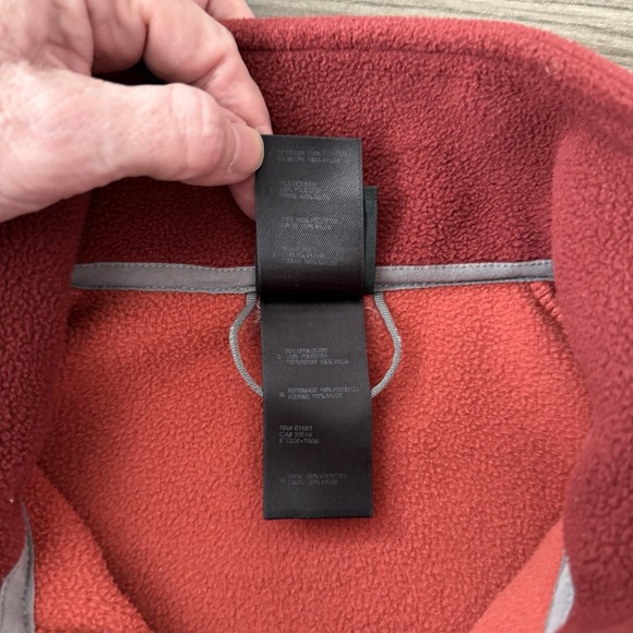 North Face Jacket Sweater Womens Medium Orange Maroon Fleece Full Zip Outdoors - Picture 9 of 10